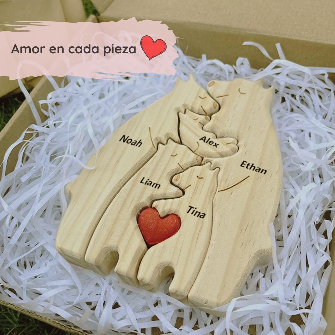 Puzzle Familiar de Osos - Regalo Personalizado