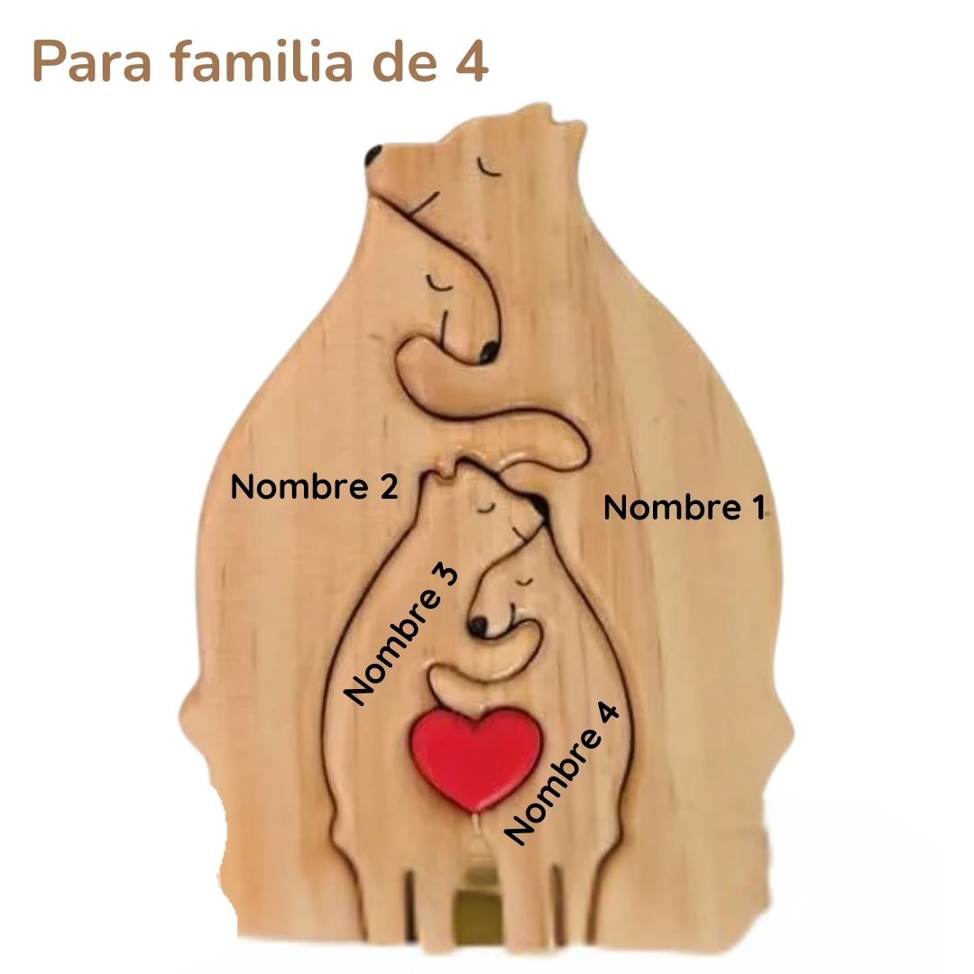 Puzzle Familiar de Osos - Regalo Personalizado