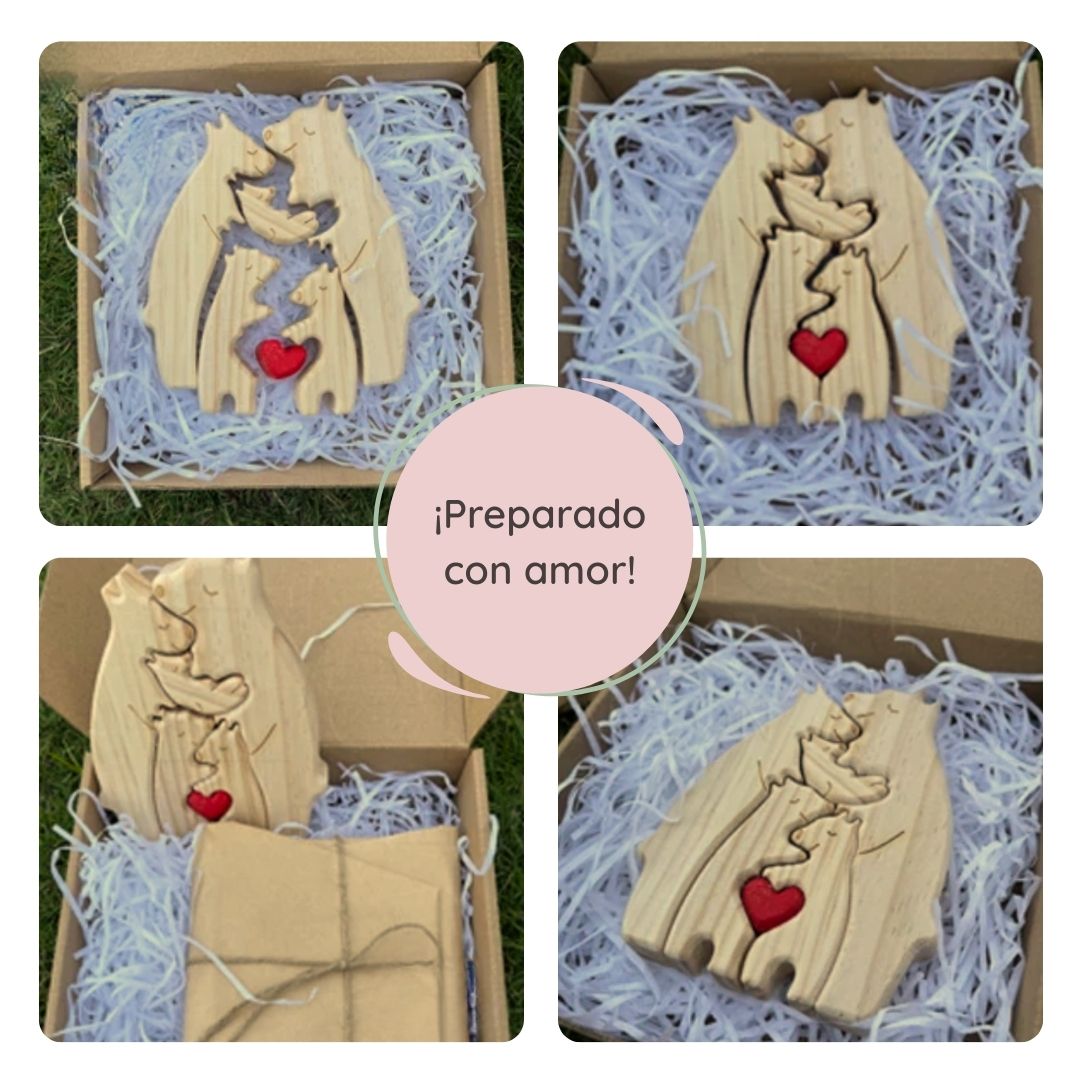 Puzzle Familiar de Osos - Regalo Personalizado