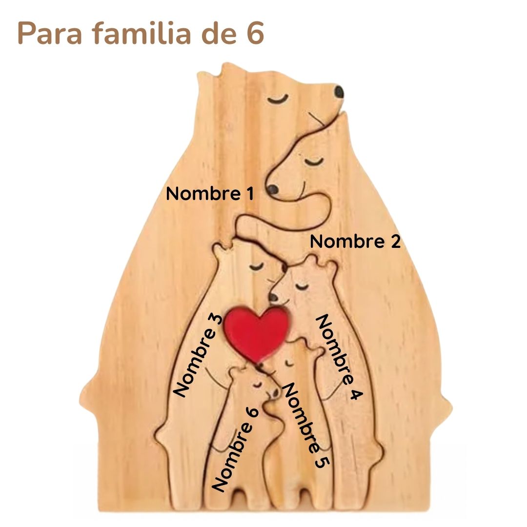 Puzzle Familiar de Osos - Regalo Personalizado