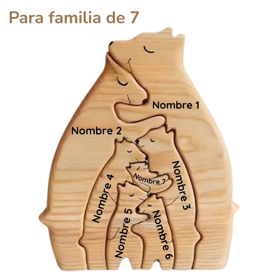 Puzzle Familiar de Osos - Regalo Personalizado