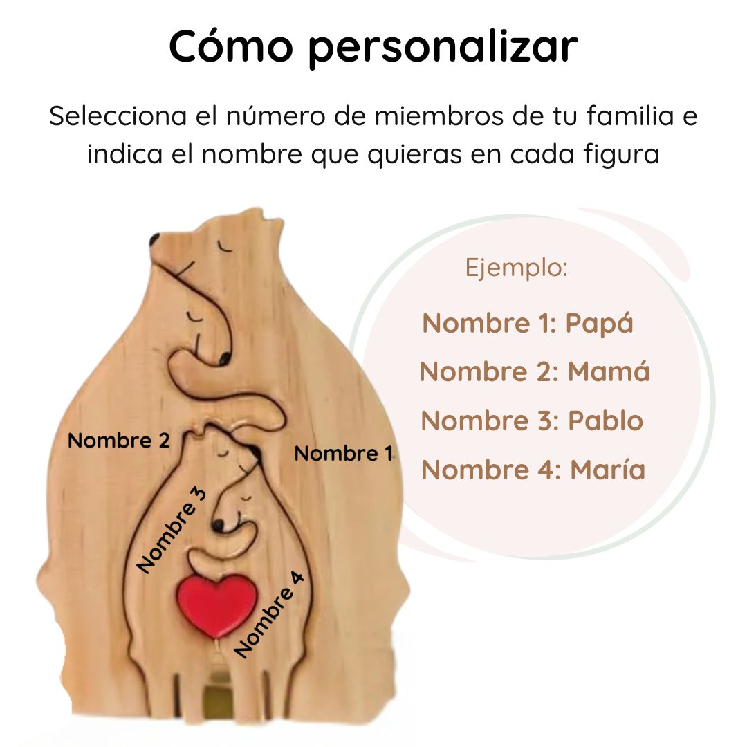 Puzzle Familiar de Osos - Regalo Personalizado
