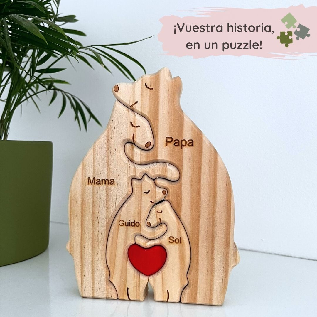 Puzzle Familiar de Osos - Regalo Personalizado