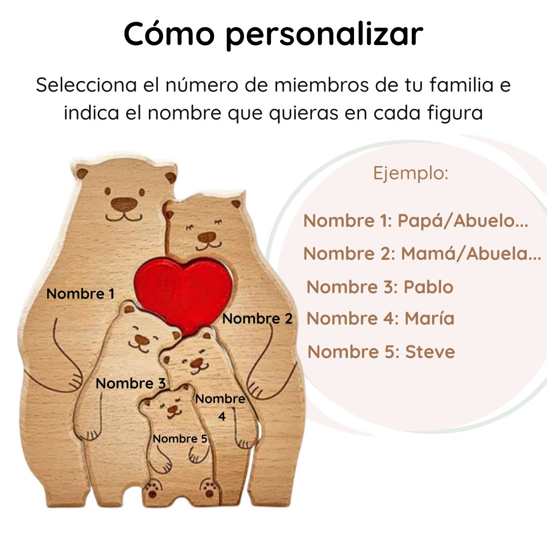 Puzzle Familia de Osos - Regalo Personalizado