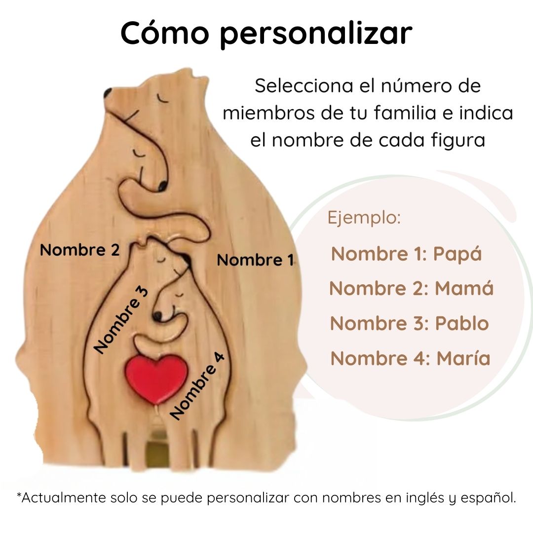 Puzzle Familiar de Osos - Regalo Personalizado